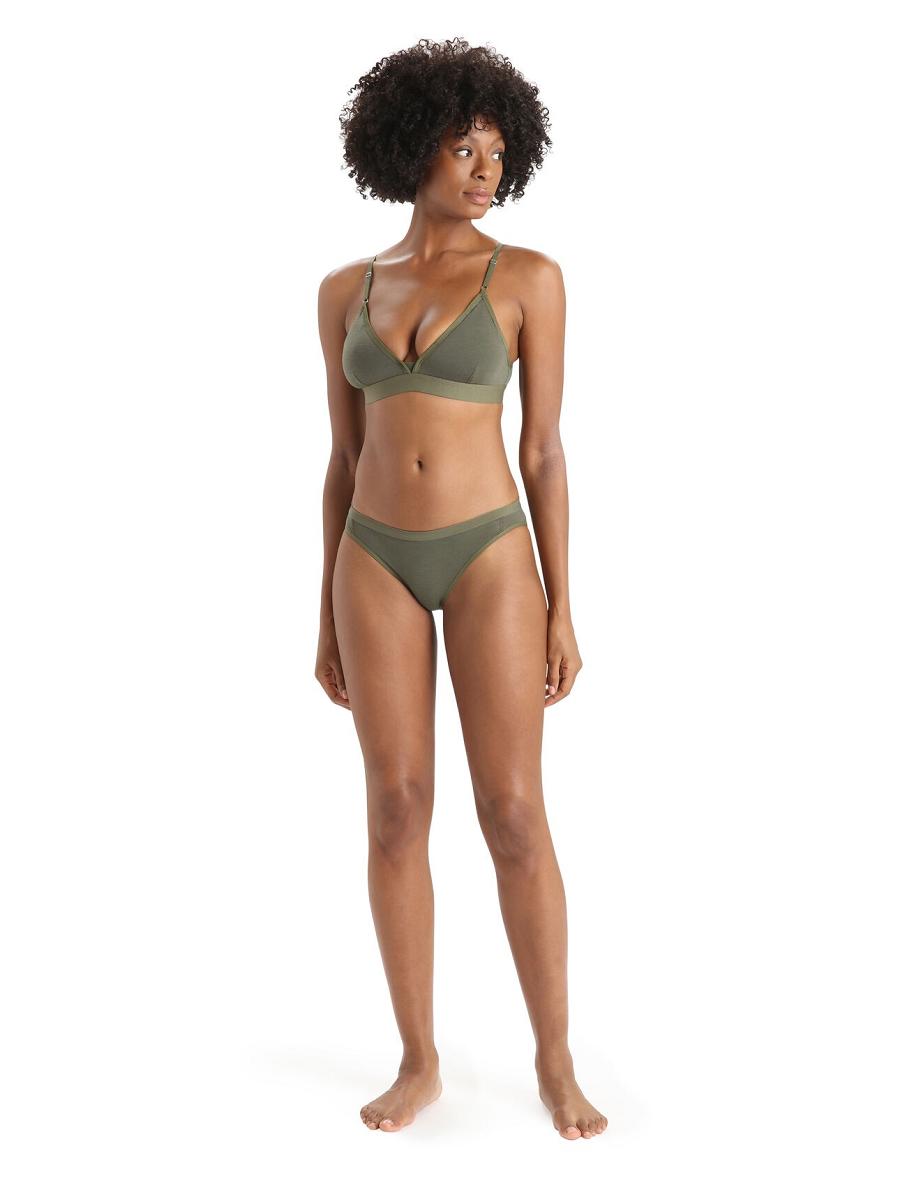 Women's Icebreaker Merino Siren Bra One Piece & Sets Loden | CA 1202PJJQ